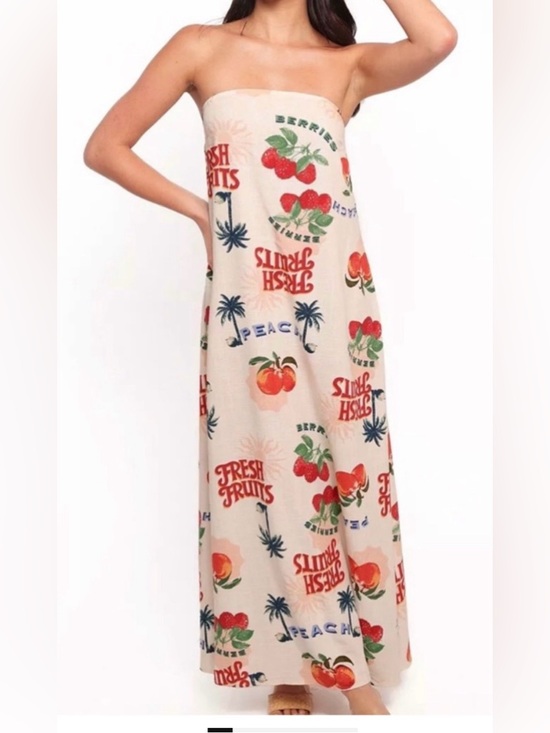 Paper Heart Dresses & Skirts - Paper heart strapless linen blend fruit dress NWT